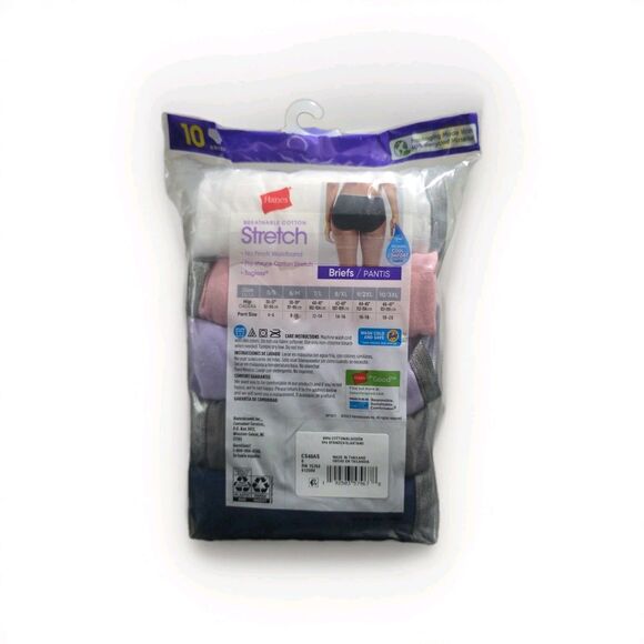 Hanes‎ Women’s 10-Pack Breathable Cotton Tagless Stretch Briefs Size M (6) – New - Picture 3 of 6